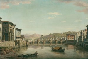 The Arno towards the Ponte alle Grigio by William Marlow Oil Painting