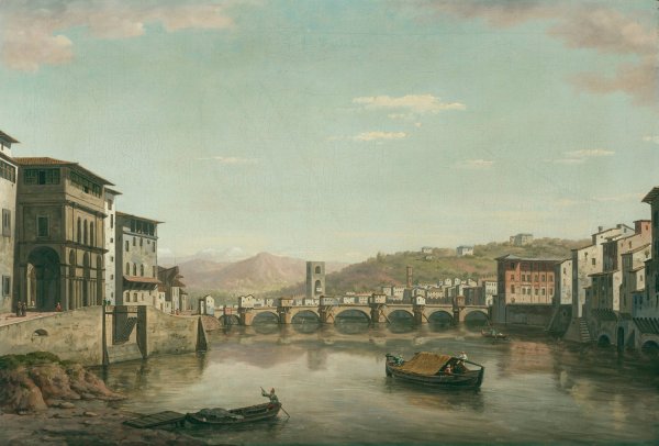 The Arno towards the Ponte alle Grigio by William Marlow - Hand-Painted Oil Painting Reproduction