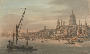 The City and St. Paul's from the South Bank by William Marlow Oil Painting