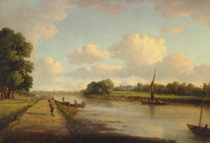 View on the River Thames at Richmond by William Marlow Oil Painting