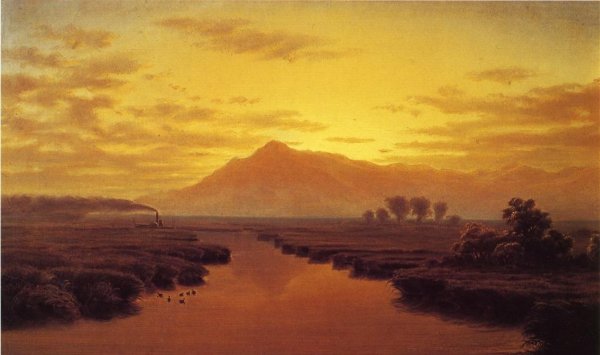 Mount Tamalpais from Napa Slough by William Marple - Hand-Painted Oil Painting Reproduction