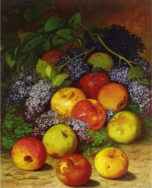 Apples and Lilacs by William Mason Brown - Oil Painting Reproduction