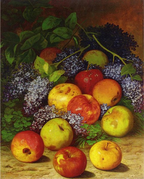 Main Product Photo of Apples and Lilacs Painting by William Mason Brown