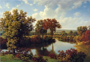 Autumn Reflections Oil painting by William Mason Brown