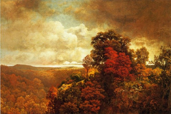 Autumnal Landscape by William Mason Brown - Hand-Painted Oil Painting Reproduction