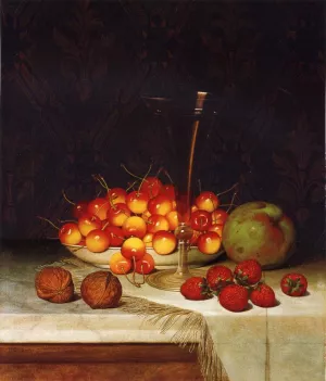 Fruit and Wine by William Mason Brown Oil Painting