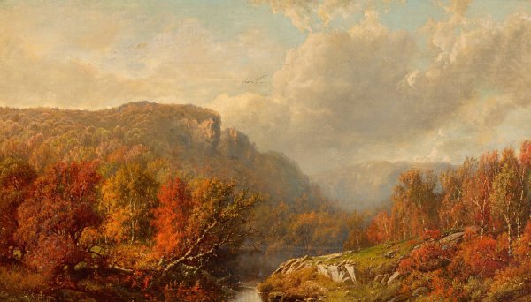 October in the Blue Mountains by William Mason Brown - Hand-Painted Oil Painting Reproduction