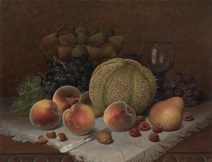 Still Life with Cantaloupe by William Mason Brown Oil Painting
