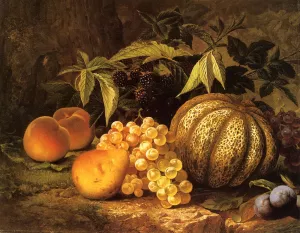 Still Life with Cantaloupe by William Mason Brown Oil Painting