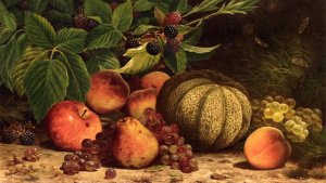Still Life with Melon, Grapes, Peaches, Pears and Black Raspberries