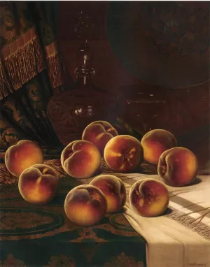 Still Life with Peaches Oil painting by William Mason Brown