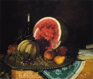 Still Life with Watermelon Oil painting by William Mason Brown
