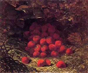 Strawberries painting by William Mason Brown