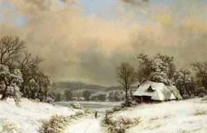 Winter in the Country by William Mason Brown - Oil Painting Reproduction