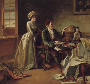 Tracing The Ship's Course by William Maw Egley Oil Painting