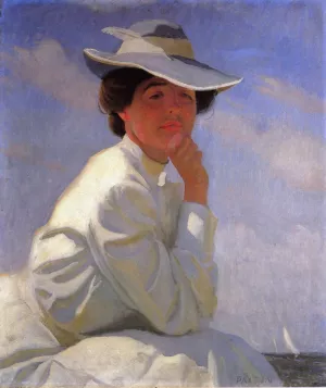 In the Sunlight: Portrait of the Artist's Wife by William Mcgregor Paxton - Oil Painting Reproduction