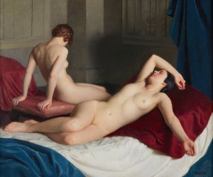Interior with Two Nudes Oil painting by William Mcgregor Paxton
