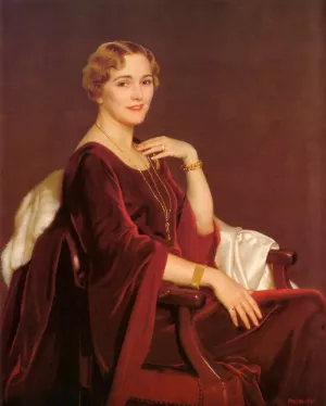 Portrait of Mrs. Charles Frederic Toppan by William Mcgregor Paxton Oil Painting