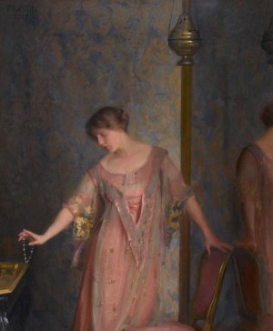 Rose and blue by William Mcgregor Paxton Oil Painting