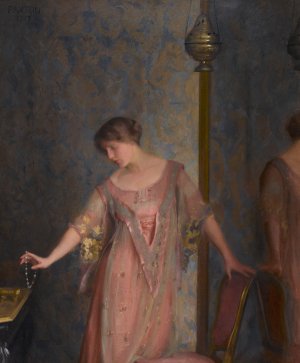 Rose and Blue by William Mcgregor Paxton Oil Painting