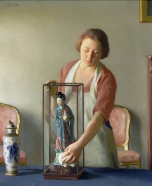 The Figurine by William Mcgregor Paxton Oil Painting