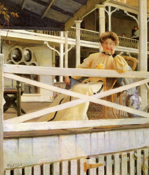 Main Product Photo of The White Veranda Painting by William Mcgregor Paxton