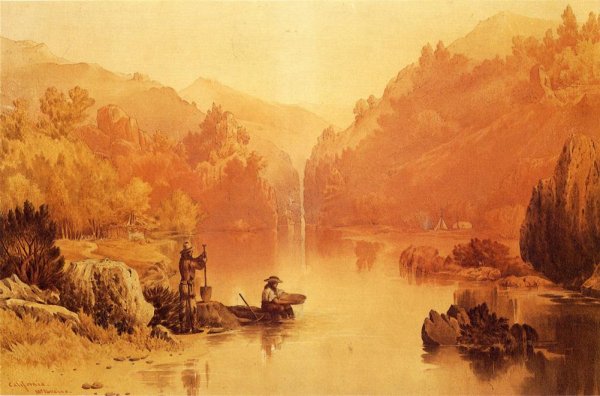 Main Product Photo of Panning Gold, California Painting by William McIlvaine Jr.