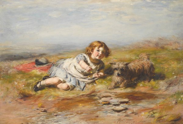 Main Product Photo of Playmates, Gracie Painting by William McTaggart