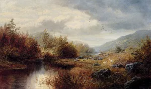 On The Derwent, Derbyshire by William Mellor Oil Painting