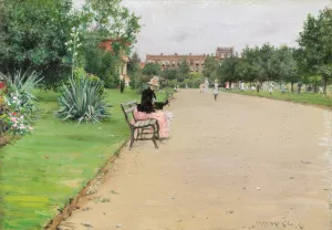 A City Park by William Merritt Chase Oil Painting