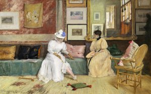 A Friendly Call by William Merritt Chase Oil Painting