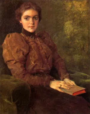 A Lady in Brown painting by William Merritt Chase