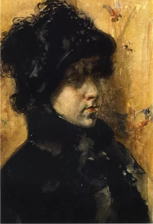 A Portrait Study by William Merritt Chase - Oil Painting Reproduction