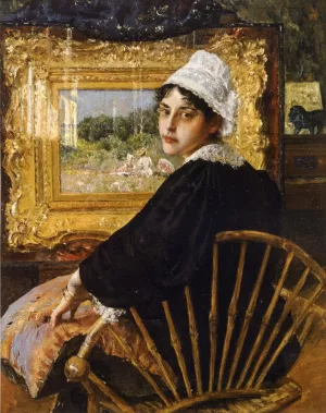 A Study aka The Artist's Wife by William Merritt Chase Oil Painting