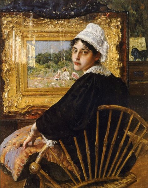 A Study aka The Artist's Wife by William Merritt Chase - Hand-Painted Oil Painting Reproduction