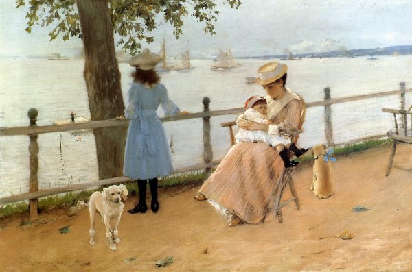 Afternoon by the Sea aka Gravesend Bay by William Merritt Chase - Hand-Painted Oil Painting Reproduction
