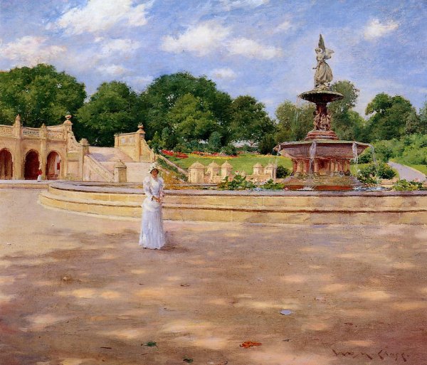 Main Product Photo of An Early Stroll in the Park Painting by William Merritt Chase