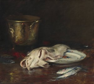An English Cod by William Merritt Chase Oil Painting