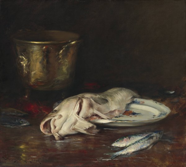 An English Cod  by William Merritt Chase - Hand-Painted Oil Painting Reproduction