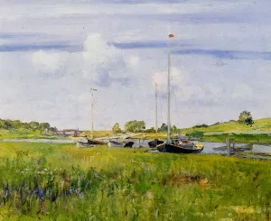 At the Boat Landing by William Merritt Chase - Oil Painting Reproduction