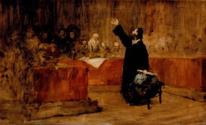 Christopher Columbus before the Council of Salamanca by William Merritt Chase Oil Painting