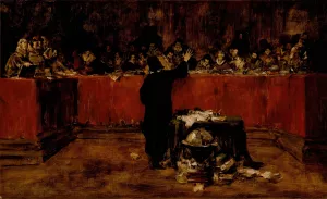 Christopher Columbus before the Spanish Council by William Merritt Chase Oil Painting