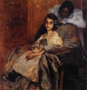 Dorothy and Her Sister by William Merritt Chase Oil Painting