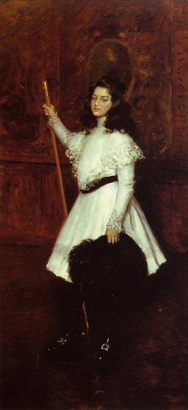 Girl in White Oil painting by William Merritt Chase
