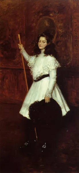 Girl in White by William Merritt Chase Oil Painting