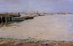 Gowanus Bay aka Misty Day, Gowanus Bay by William Merritt Chase Oil Painting