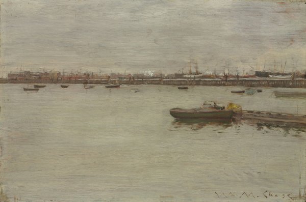 Gray Day on the Bay  by William Merritt Chase - Hand-Painted Oil Painting Reproduction