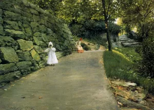 In the Park - a By-Path painting by William Merritt Chase