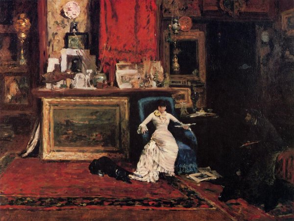 Interior of the Artist's Studio aka The Tenth Street by William Merritt Chase - Hand-Painted Oil Painting Reproduction