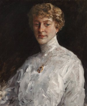 Lady in a White Blouse by William Merritt Chase Oil Painting
